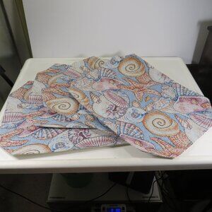 Sea Shell Tapestry (4) Placemats (stiff) 17" x 12"  (Realistic)